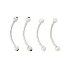 Multi-Pack Silvertone Black Stone Curved Barbells 4 Pack - 16 Gauge at Spencer's