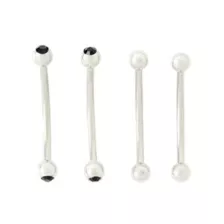 Multi-Pack Silvertone Black Stone Curved Barbells 4 Pack - 16 Gauge at Spencer's