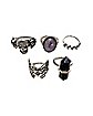 Multi-Pack Crystal Butterfly Rings - 5 Pack