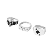 Multi-Pack Skull Domino Rings - 5 Pack at Spencer's