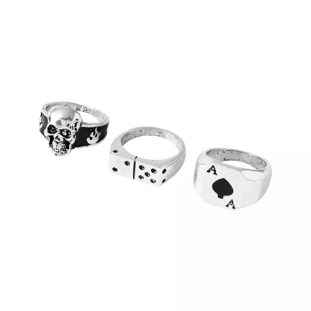 Multi-Pack Skull Domino Rings - 5 Pack at Spencer's