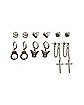 Multi-Pack Handcuff Smiley Earrings - 6 Pair
