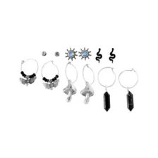 Multi Pack Mushroom Moth Crystal Sun Hoop Dangle and Stud Earrings - 6 Pair at Spencer's