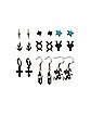 Multi Pack Dragon Sword Crystal Dangle and Stud Earrings - 9 Pack