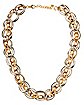 Two Tone Double Strand Curb Chain Necklace