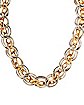 Two Tone Double Strand Curb Chain Necklace