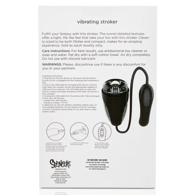 Rechargeable Vibrating Stroker at Spencer's