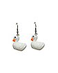 White Duck Dangle Earrings