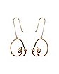 Goldtone Boob Outline Dangle Earrings