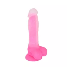 Glow in the Dark Glitter & Glow Waterproof Pink Vibrator 8 Inch - Hott Love Extreme at Spencer's