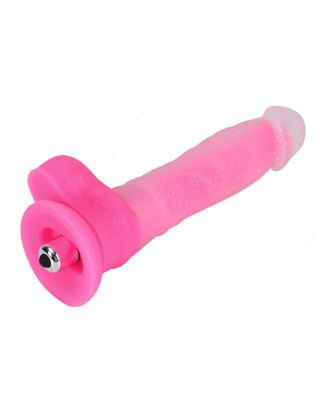 Glitter & Glow Glow-In-The-Dark Waterproof Pink Vibrator 8 Inch - Hott Love Extreme