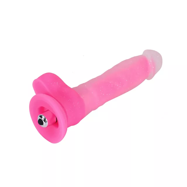 Glow in the Dark Glitter & Glow Waterproof Pink Vibrator 8 Inch - Hott Love Extreme at Spencer's