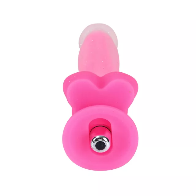 Glow in the Dark Glitter & Glow Waterproof Pink Vibrator 8 Inch - Hott Love Extreme at Spencer's
