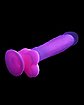 Glitter & Glow Glow-In-The-Dark Waterproof Pink Vibrator 8 Inch - Hott Love Extreme