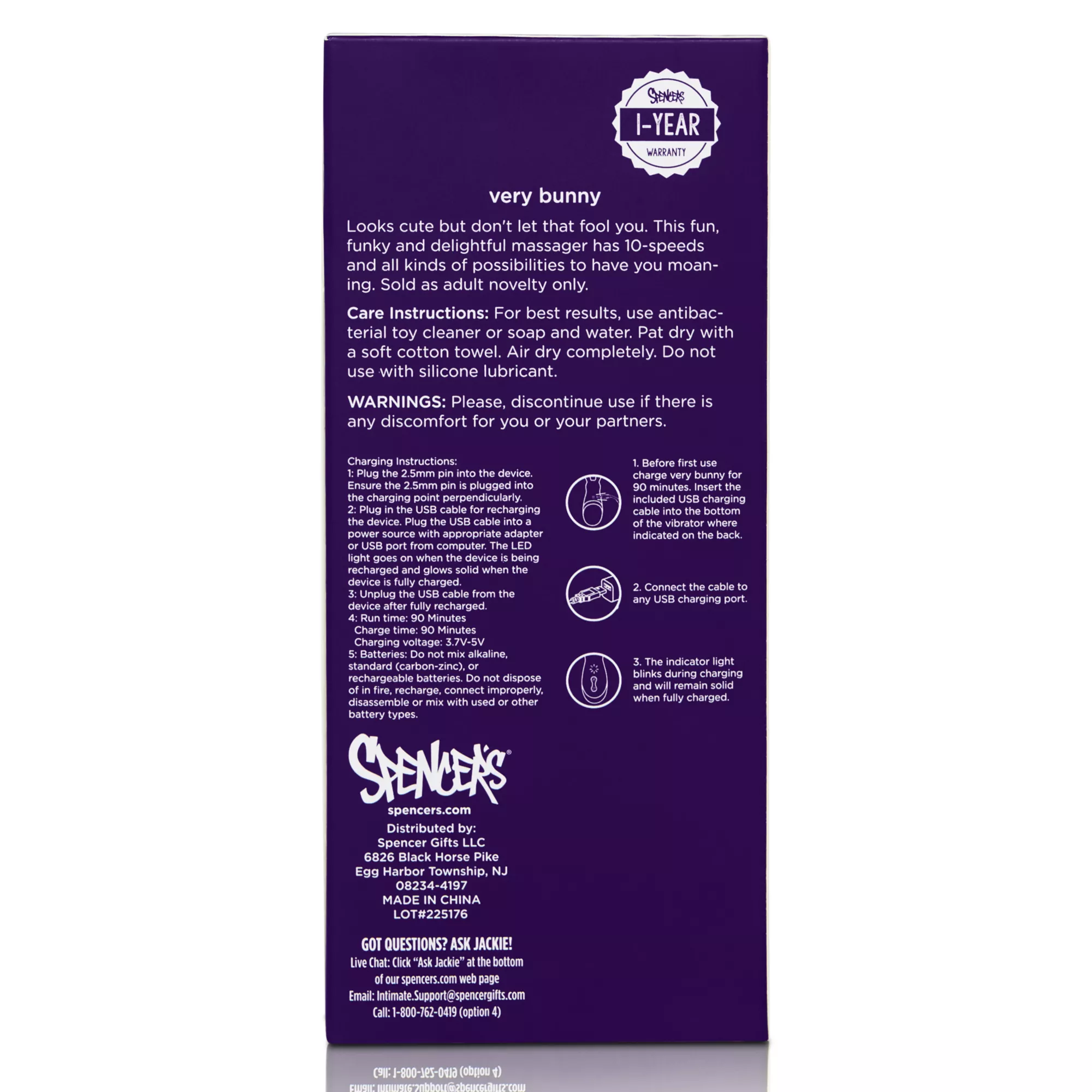 Very Bunny 10-Function Rechargeable Vibrator 4 Inch - Hott Love at Spencer's