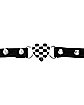 Spiked Checkered Heart Choker Necklace