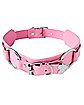 Pink Heart O-Ring Buckle Choker Necklace