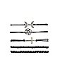 Pentagram Moth Braided Bracelets - 5 Pack