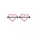 Pink and Black Heart Nipple Shields - 14 Gauge at Spencer's