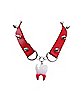 Red Spike Tooth Charm Dangle Choker Necklace