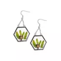 Resin Flower Hexagon Dangle Earrings at Spencer's