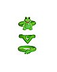 Multi-Pack Green Frog and Leaf Rings - 3 Pack
