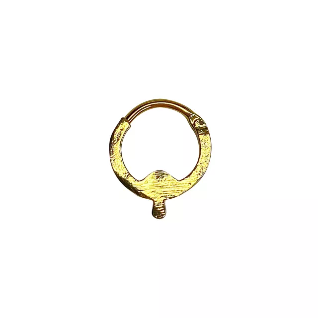 Goldplated Mushroom Hinged Septum Ring - 16 Gauge