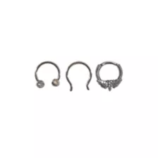 Multi-Pack Moth CZ Hinge Septum and Horseshoe Rings 3 Pack - 16 Gauge at Spencer's