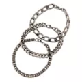 Multi-Pack Gray Chain Bracelets - 3 Pack at Spencer's