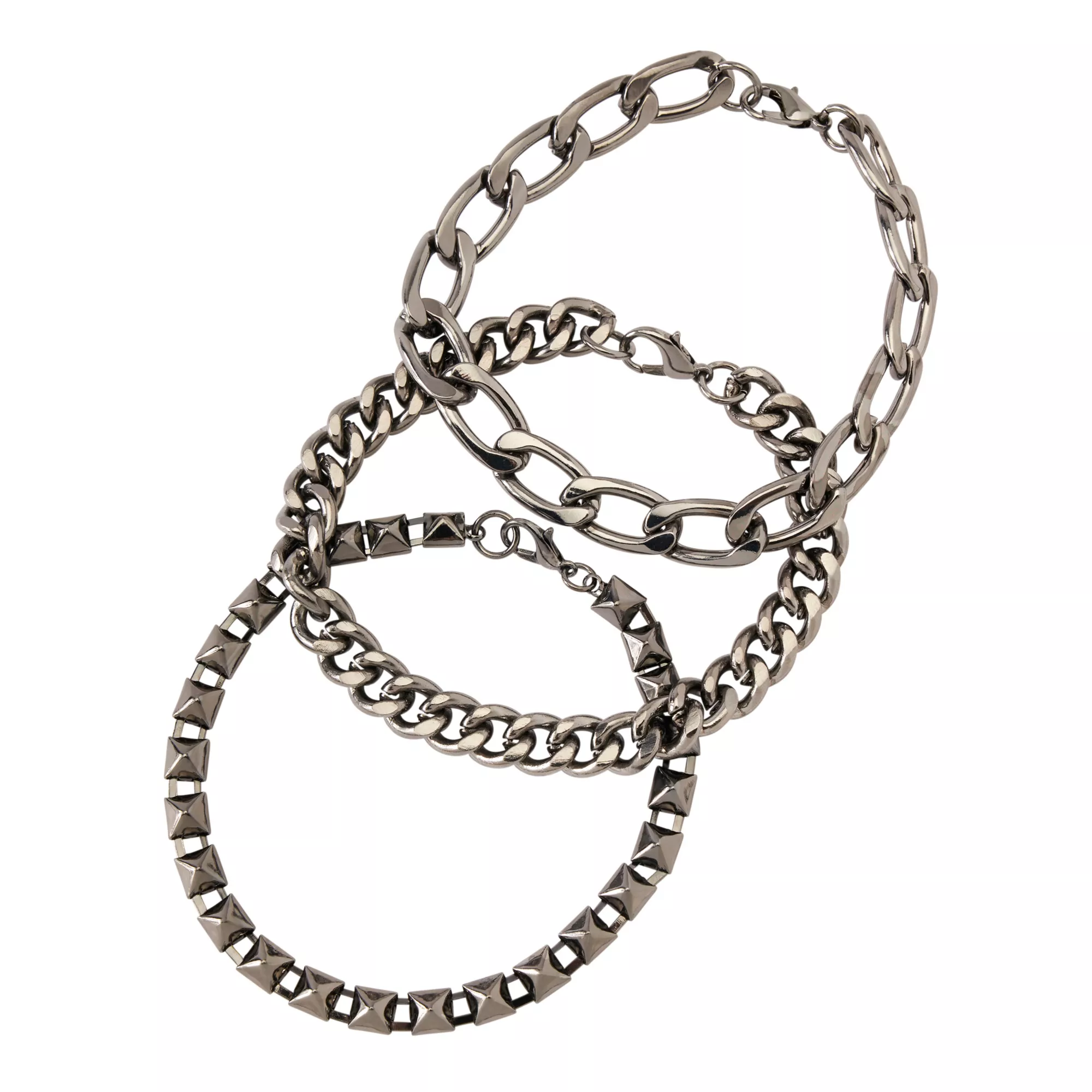 Multi-Pack Gray Chain Bracelets - 3 Pack at Spencer's