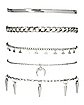 Multi-Pack Silvertone Chain Bracelets - 5 Pack