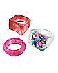 Multi-Pack Multi-Color Marble and Confetti Rings - 3 Pack