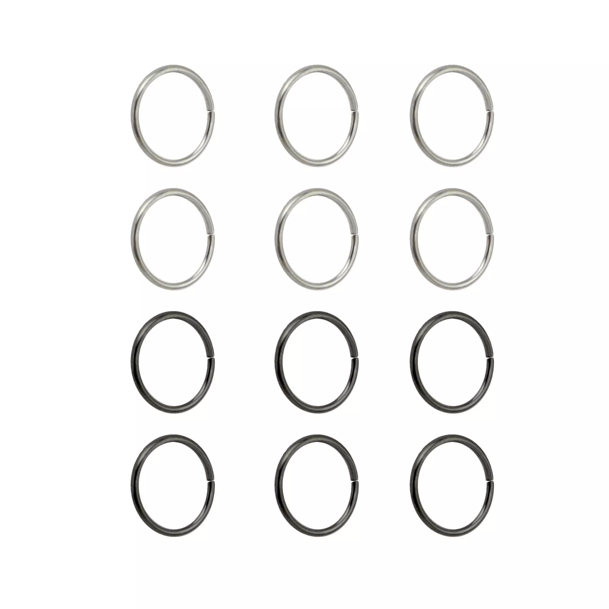 Multi-Pack Black and Silvertone Seamless Hoop Nose Rings 12 Pack - 20 Gauge at Spencer's