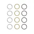 Multi-Pack Silvertone Goldtone Black Seamless Hoop Nose Rings 12 Pack - 20 Gauge at Spencer's