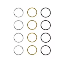 Multi-Pack Silvertone Goldtone Black Seamless Hoop Nose Rings 12 Pack - 20 Gauge at Spencer's