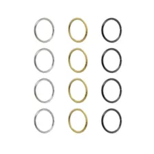 Multi-Pack Silvertone Goldtone Black Seamless Hoop Nose Rings 12 Pack - 20 Gauge at Spencer's