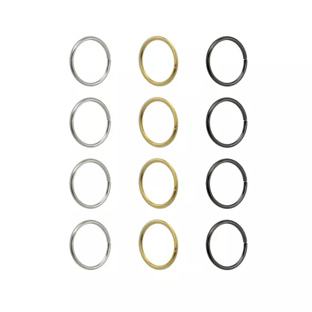 Multi-Pack Silvertone Goldtone Black Seamless Hoop Nose Rings 12 Pack - 20 Gauge at Spencer's