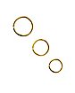 Multi-Pack Goldplated Seamless Hoop Nose Rings 3 Pack - 20 Gauge