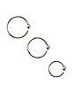 Multi-Pack Round CZ Hoop Nose Rings 3 Pack - 20 Gauge