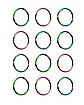 Multi-Pack Rainbow Seamless Hoop Nose Rings 12 Pack - 20 Gauge
