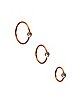 Multi-Pack CZ Goldtone Seamless Hoop Nose Rings 3 Pack - 20 Gauge