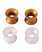 Multi-Pack Silicone Brown and Pink Tunnels 4 Pack - 2 Gauge
