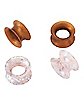 Multi-Pack Brown and Pink and Silver Tunnels - 2 Pair