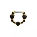 Goldtone Black Heart Septum Ring - 16 Gauge at Spencer's