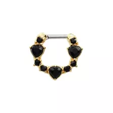 Goldtone Black Heart Septum Ring - 16 Gauge at Spencer's