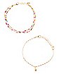 Multi-Pack Beaded Chain Anklets - 3 Pack