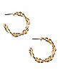 Goldtone Rope Chain Hoop Earrings