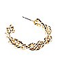 Goldtone Rope Chain Hoop Earrings