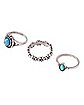 Multi-Pack Turquoise-Effect Rings - 9 Pack