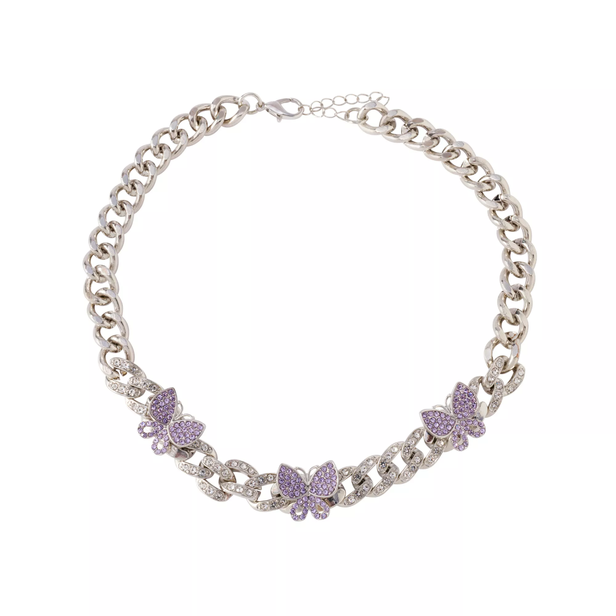 CZ Butterfly Chain Choker Necklace at Spencer's
